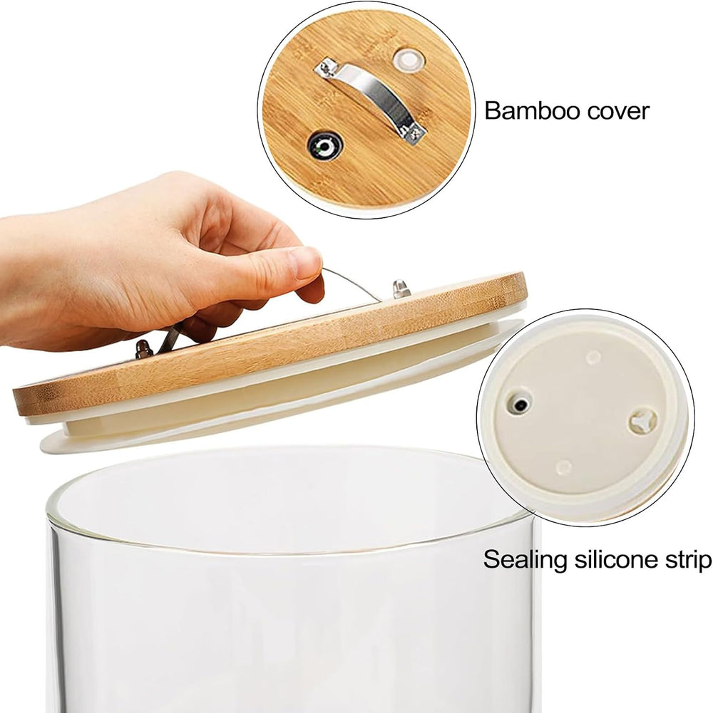 Rice Dispenser 5L, Grain Dispenser Glass Bucket, Cereal Dispenser Countertop ...