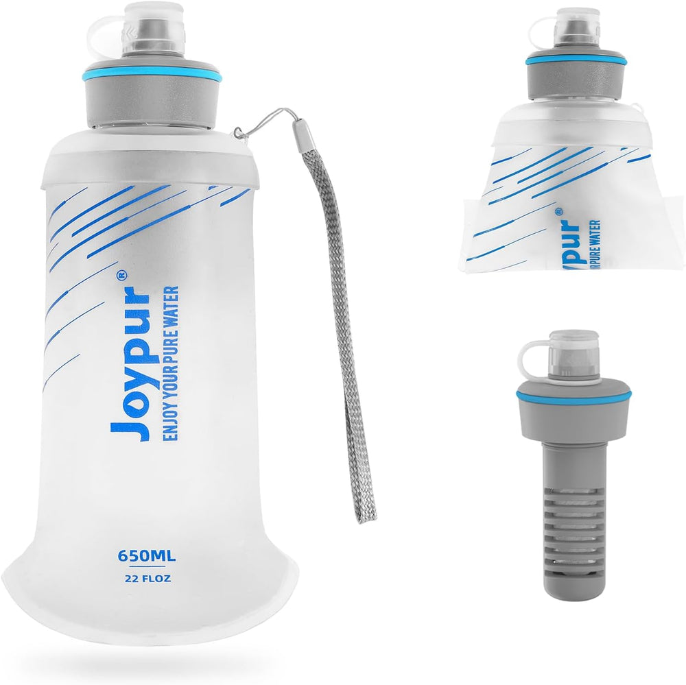 Collapsible Water Filter Bottle with 0.01 Micron Filtration