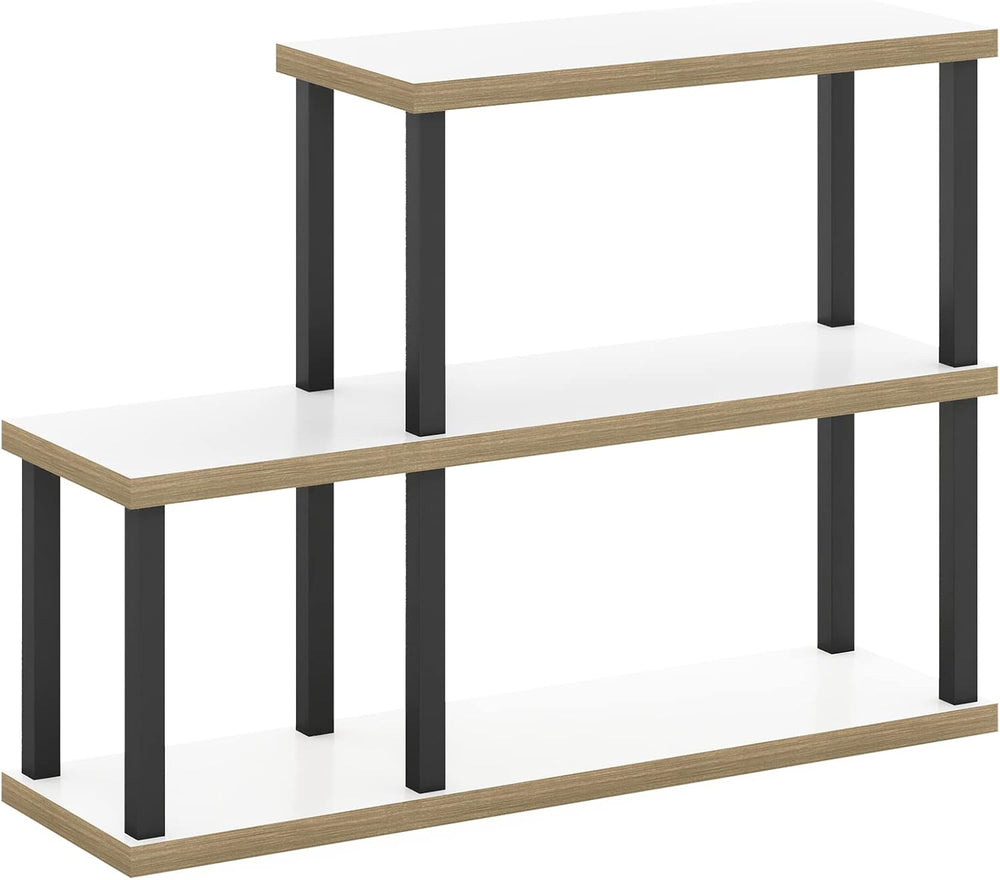 Furinno Turn-N-Tube No Tools Decorative Display Shelf, 3-Tier Ladder, Solid W...