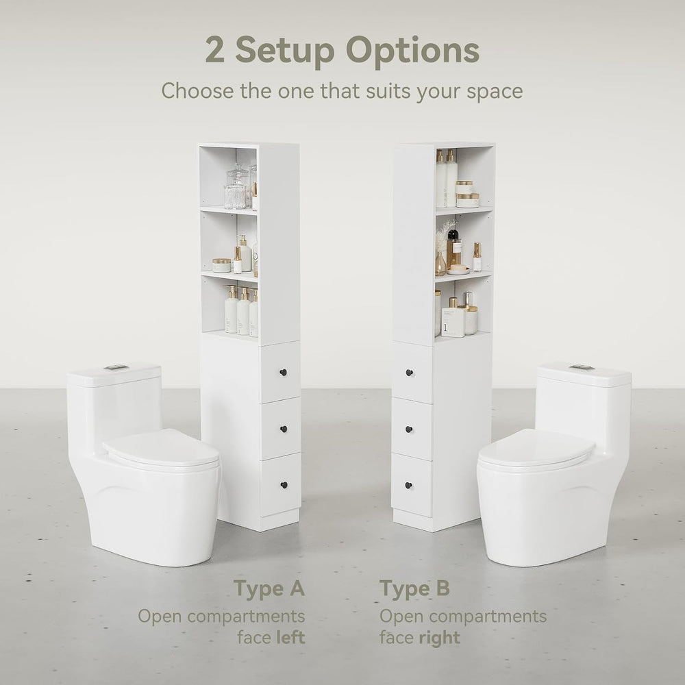 ARTETHYS Tall Slim Bathroom Storage Cabinet with 3 Adjustable Shelves
