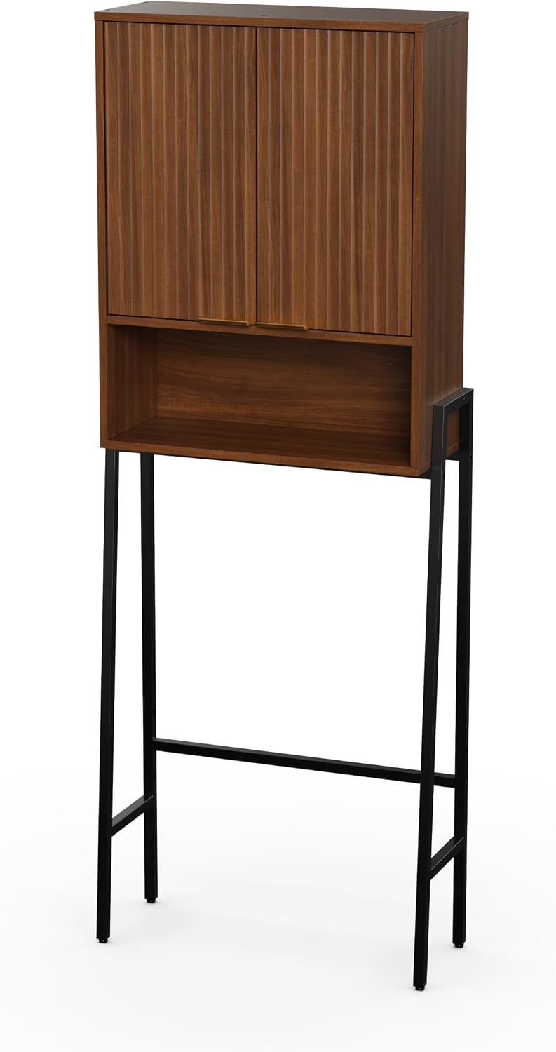 25"W Over The Toilet Storage Cabinet,Toilet Storage Cabinet, Walnut