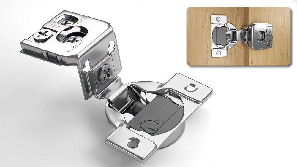 Berta 30-Pack, 1-5/16" 4D Overlay Soft Close Concealed Hinges for Face F...