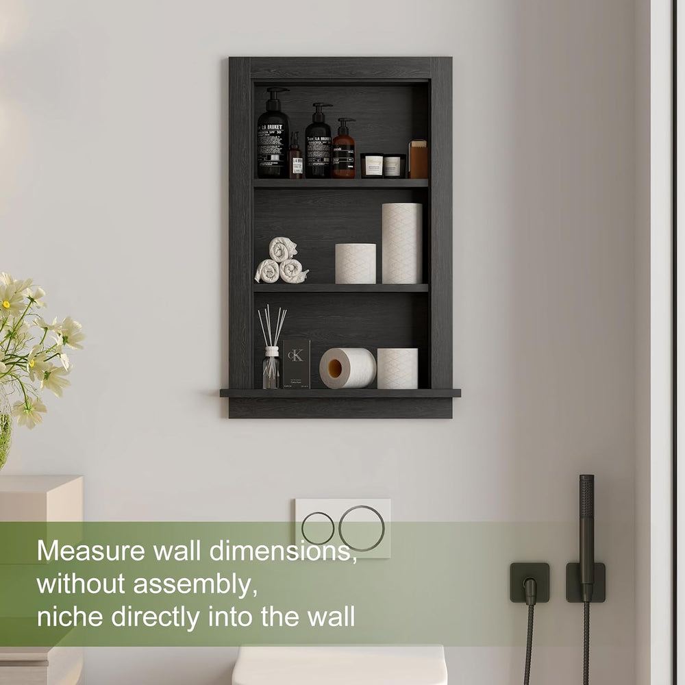 Recessed Medicine Cabinet for Bathroom,3-Tier Bathroom Wall Niche