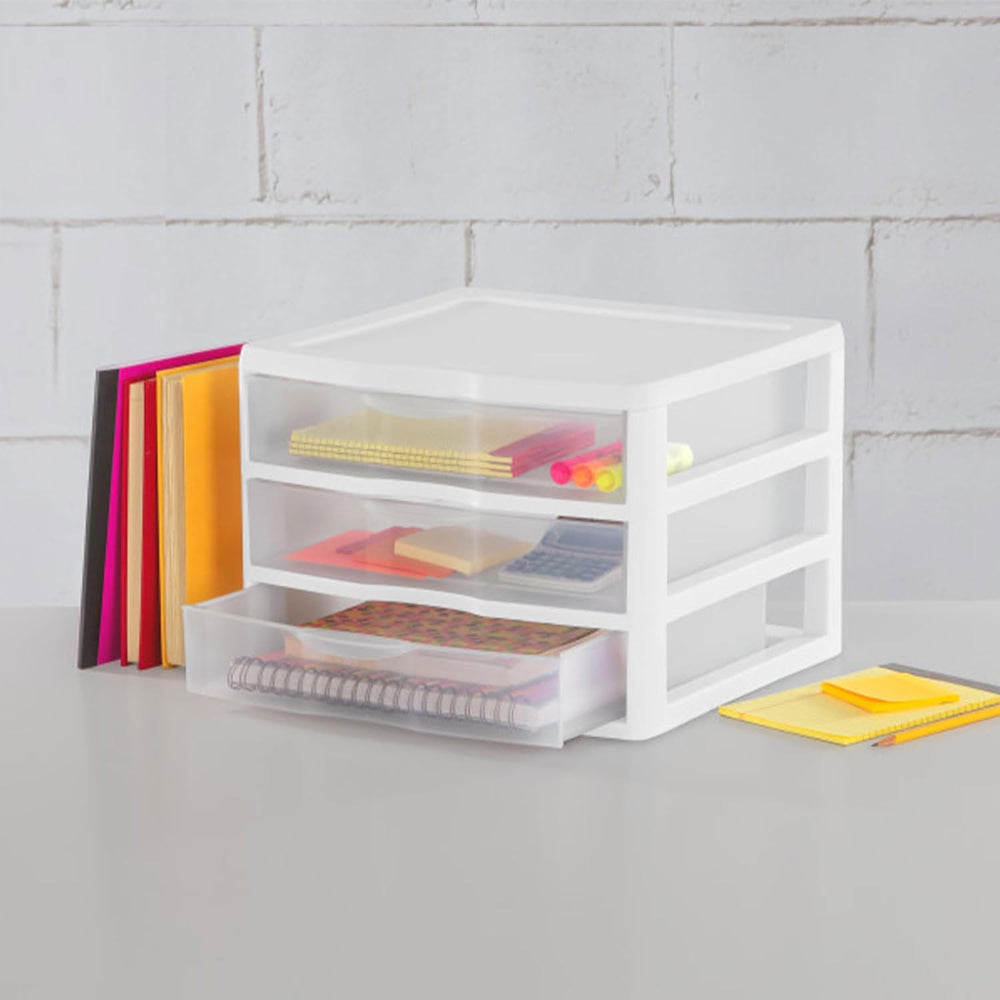 Sterilite Wide 3-Drawer Storage Unit for Bedroom and Dresser, 3-Pack