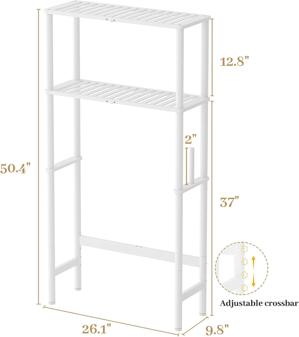Over The Toilet Storage, Freestanding 2-Tier Bamboo Bathroom Shelves, Above T...
