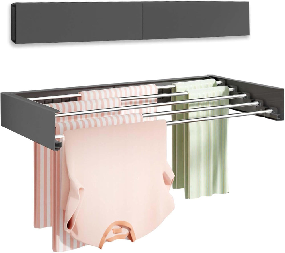 Vikaqi Wall Mounted Clothes Drying Rack 32", Foldable Wall Mount Laundry...