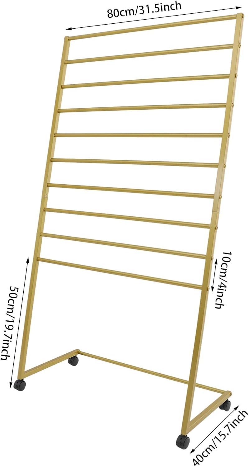 10 Tiers Rolling Display Tie & Scarf Rack Towel Belt Hanger