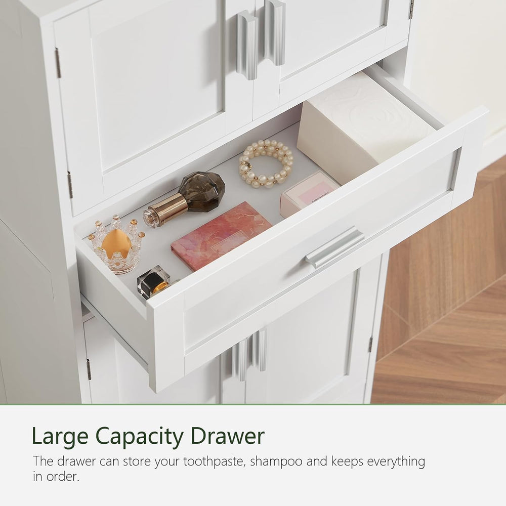 TEENFON Bathroom Storage Cabinet with Adjustable Shelf & Large Drawer