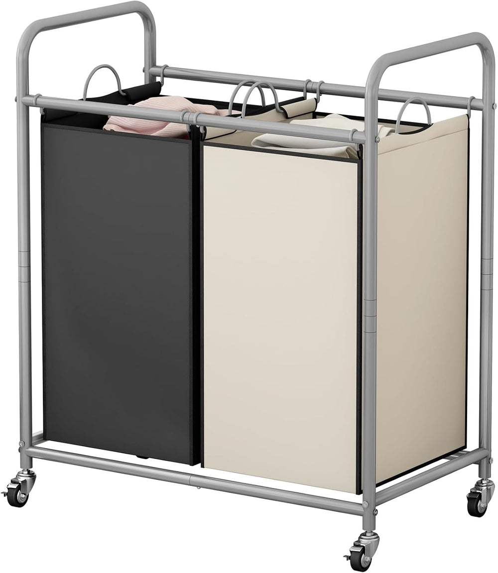 SUOERNUO Laundry Hamper with Lockable Wheels and 2 Removable Bags