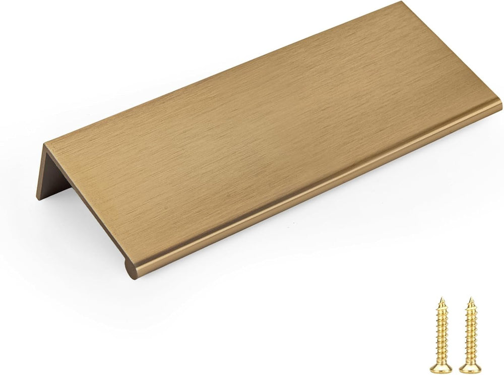 Goldenwarm 10 Pack 3in Champagne Bronze Finger Edge Pulls for Cabinet