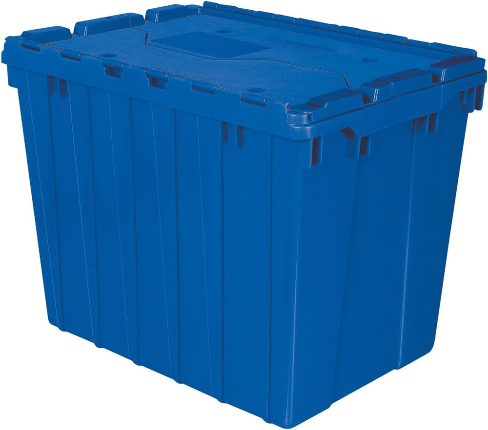 Akro-Mils 39170 Industrial Plastic Storage Tote with Hinged Attached Lid, (21...