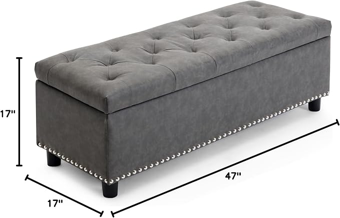 BELLEZE 47" Storage Ottoman, Storage Bench