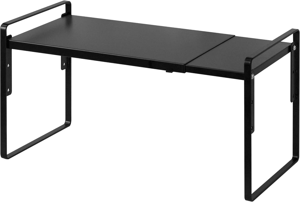 Cabinet Shelf Riser, Adjustable Cabinet Organizer, 8.6" Deep Black