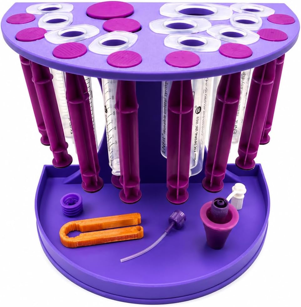 Syringe Drying Rack & Organizer – Fits Common Medicine Syringes from 10mL...