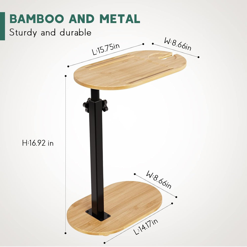 Bamboo Bath tub Tray Table with Adjustable Height