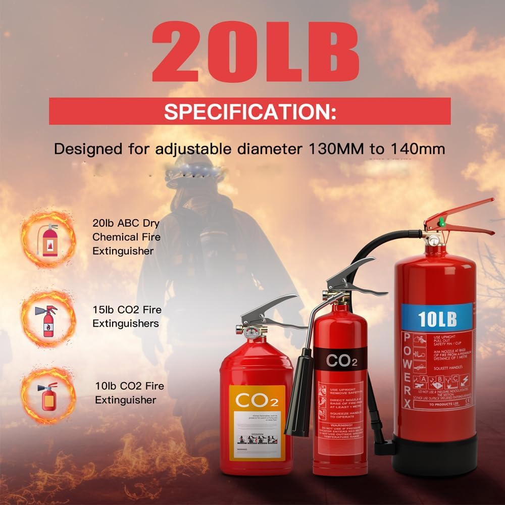 Fire Extinguisher Mount,Heavy Duty Vehicle Bracket Compatible with 20lb ABC, ...