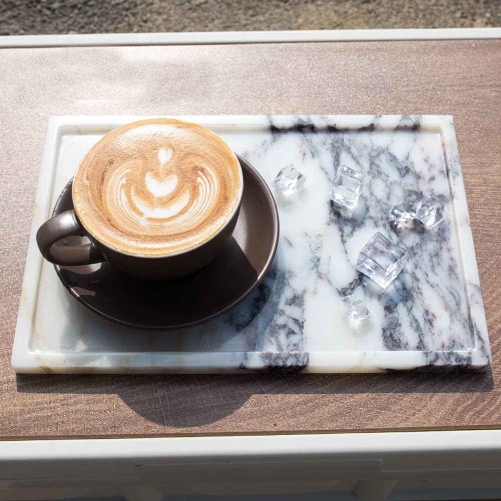 Real Luxurious Natural Marble Vanity Tray Genuine Marble/Stone Storage Tray f...