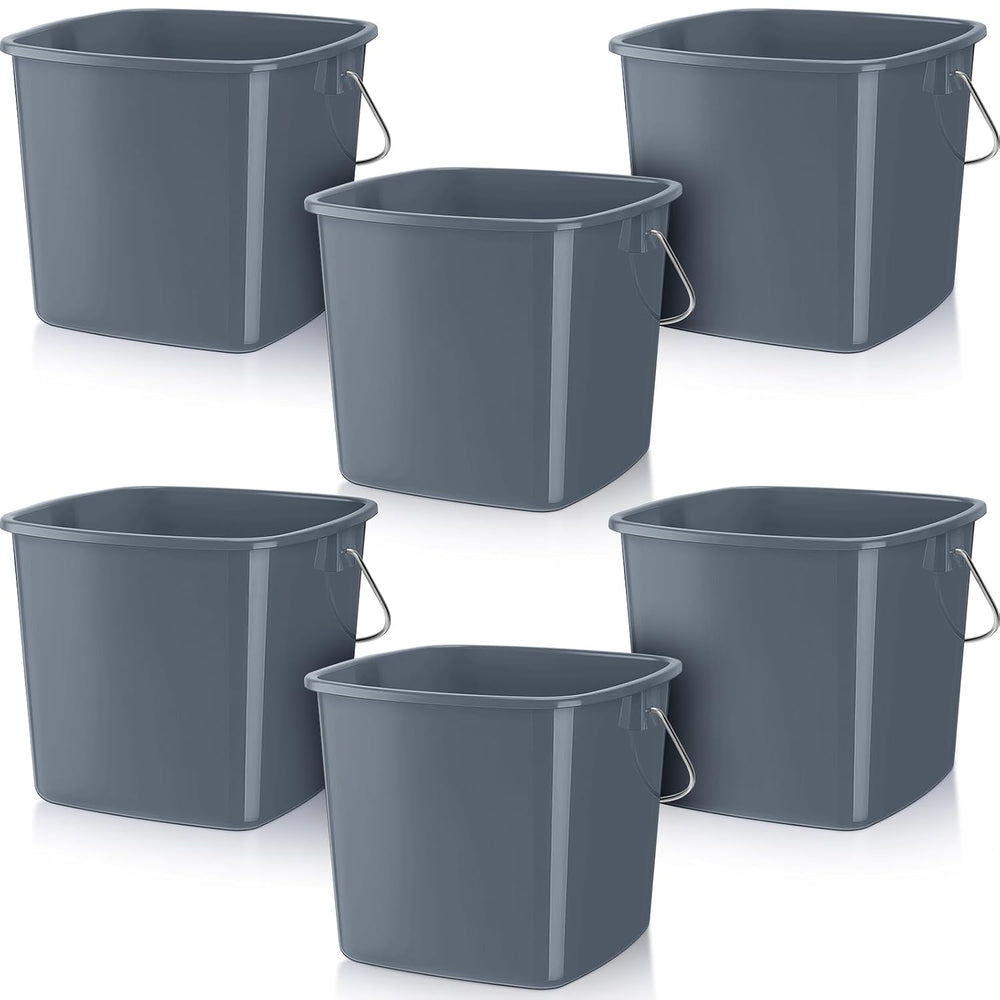 Zhehao 6 Pcs 3 Quart Small Sanitizer Cleaning Bucket, Gray
