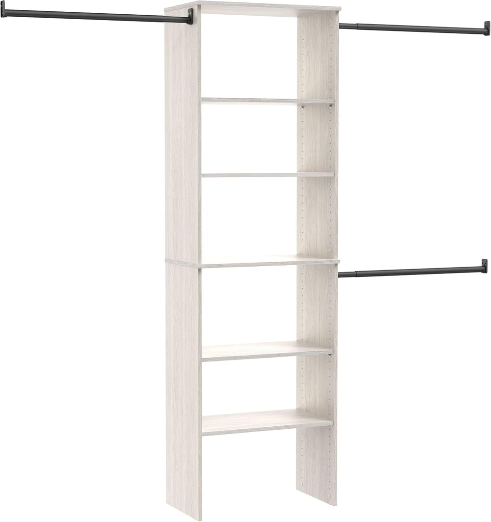 ClosetMaid SuiteSymphony Wood Closet Organizer Kit with Tower, (3) Hang Rods,...