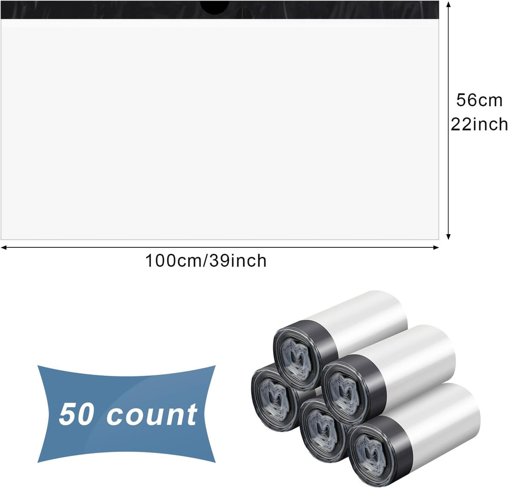 Tinlade 50 Count Jumbo Cat Litter Box Liners,39 x 22 Inch,Clear, Black