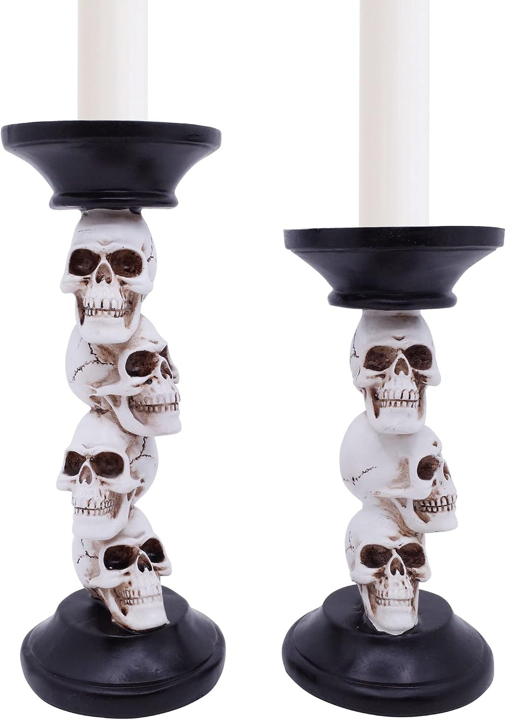 Etistta Halloween Skull Candle Holder for Fireplace Decorations, 9.5 Inch Tal...