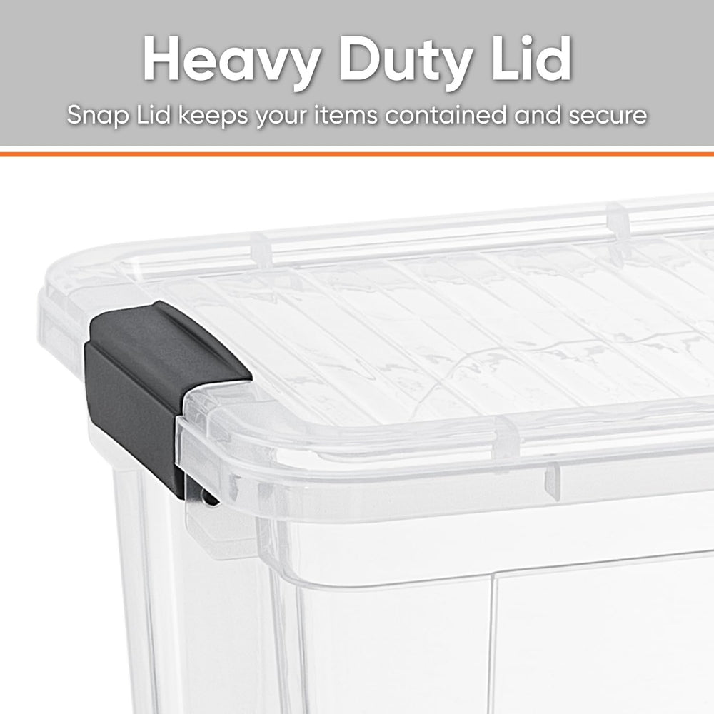 Superio 49 Quart Clear Plastic Storage Boxes with Lids, Stackable Organizer C...