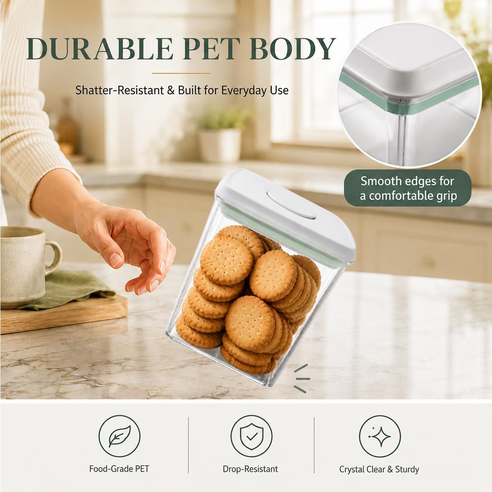 6-Piece Airtight Food Storage Containers, Clear Stackable Pop Lid