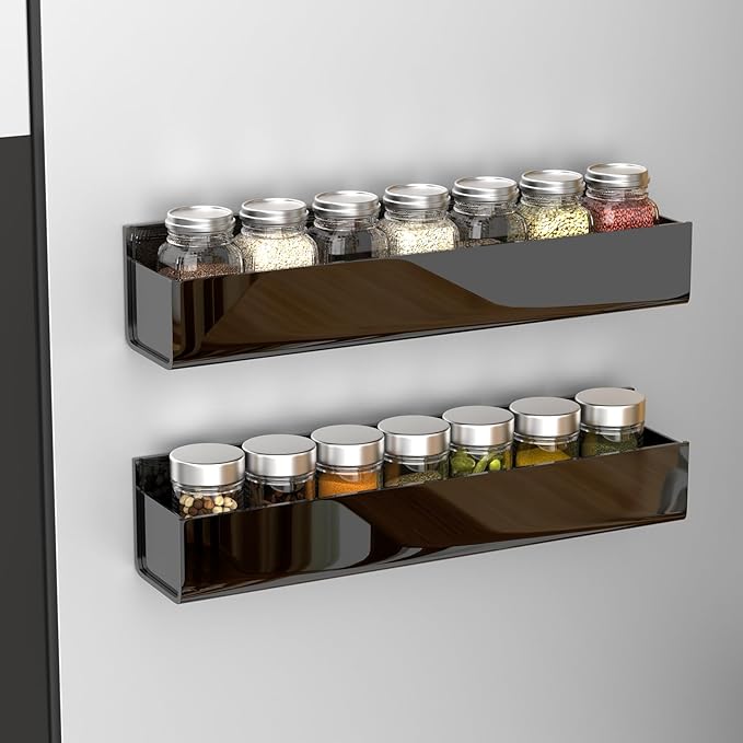 PMMASTO Adhesive Acrylic Spice Rack Organizer (4-Pack)
