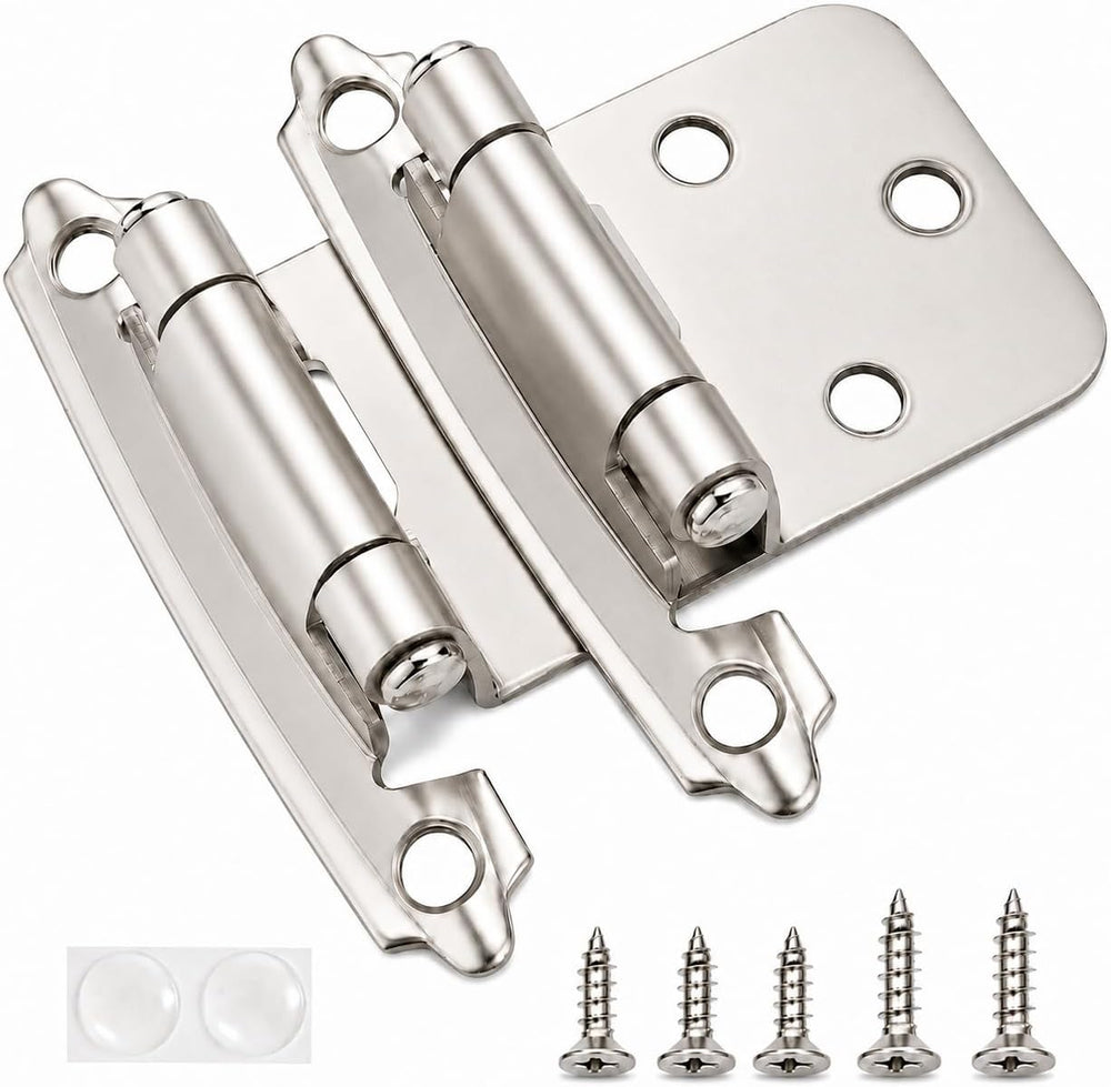 DecoBasics Cabinet Hinges Brushed Nickel for Kitchen Cabinets Doors (25 Pair ...