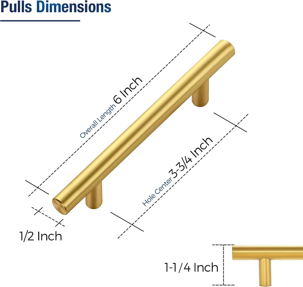 JOY DECOR 30 Pack Gold Cabinet Handles, 3-3/4 in Hole Center Cabinet Pulls