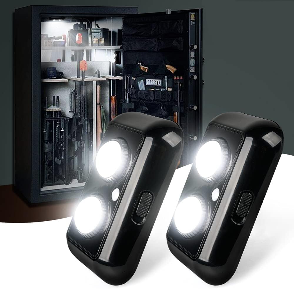 Xprite 2PCS Gun Safe Light Kit, Magnetic LED Safe Lights Motion Activated