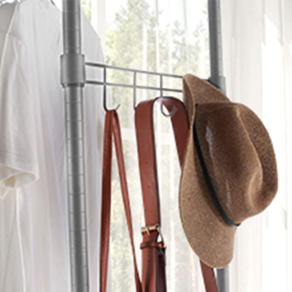 Homdox Garment Rolling Rack Clothing Rack with Double Clothes Rods and Lockab...