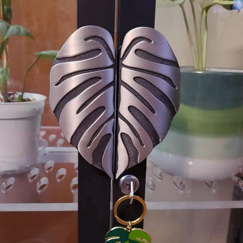 PIAOLGYI Silver Cabinet Handle Leaf Knobs and Black Handle Adapter for Milsbo...