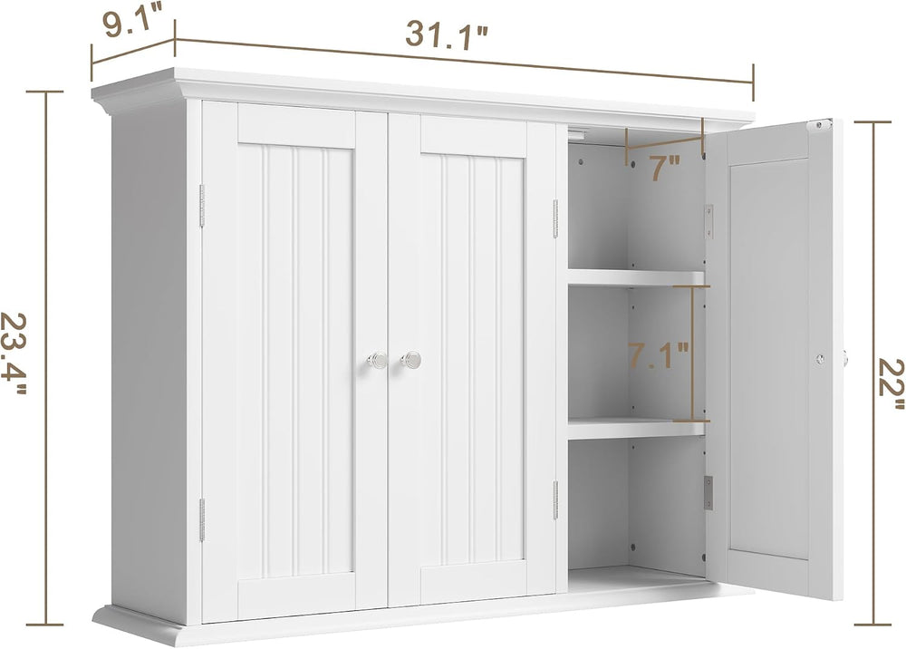 ChooChoo Laundry Cabinet with 3 Doors and Adjustable Shelves