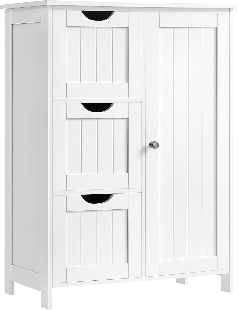 VASAGLE Bathroom Floor Storage Cabinet, 3 Drawers, Cloud White