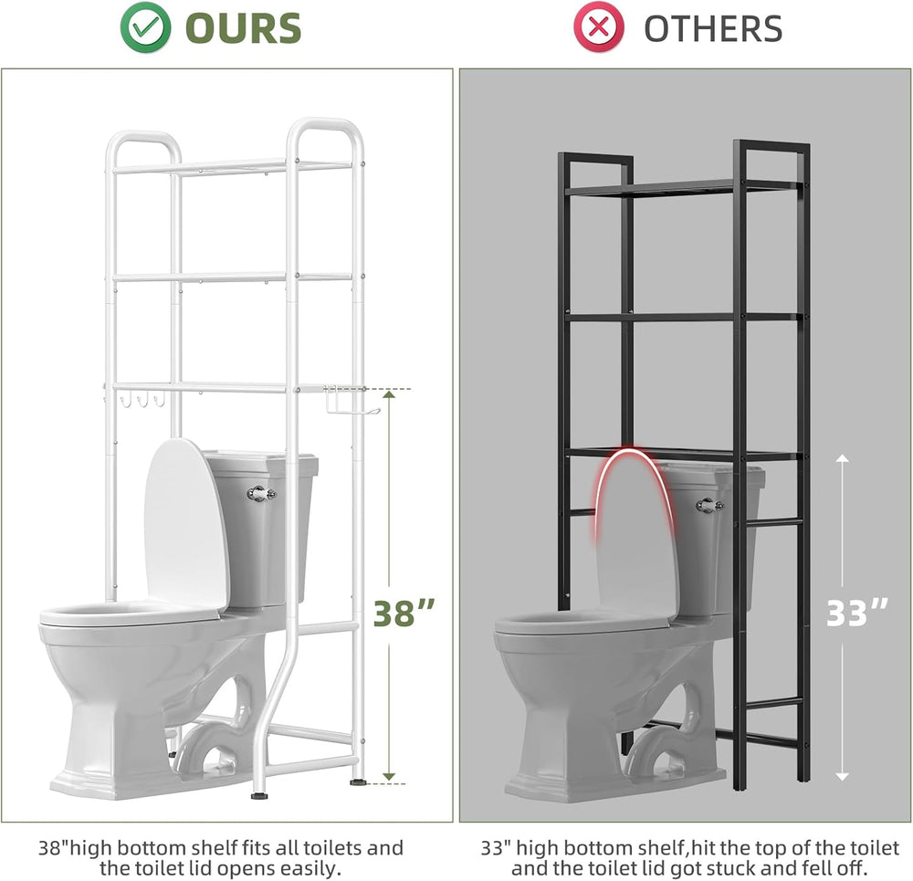 Simple Trending Over The Toilet Storage Rack, Metal 3 Tier Bathroom Organizer...