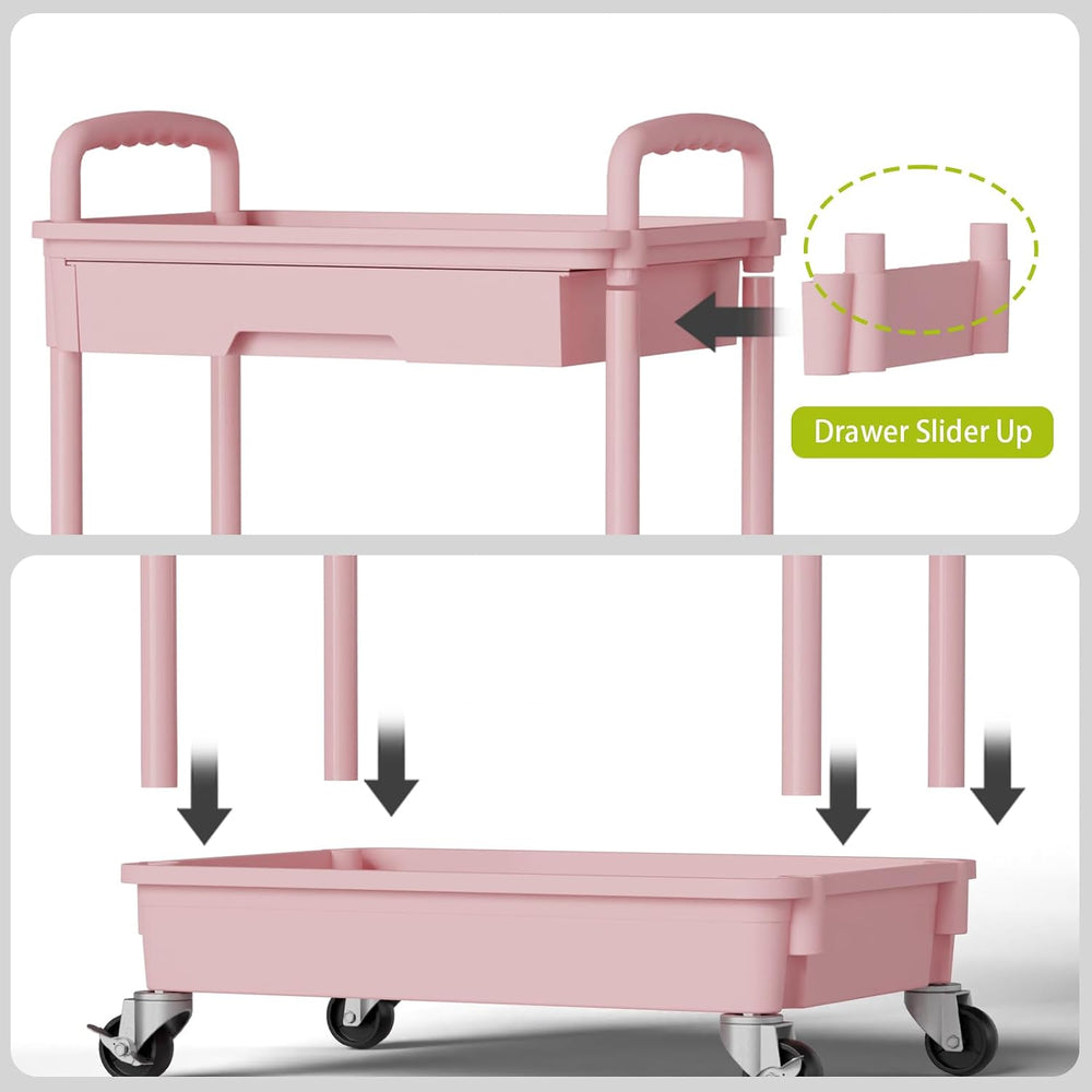 Sorgion 5 Tier Rolling Cart Organizer,Bathroom Cart Organizers with Wheels La...