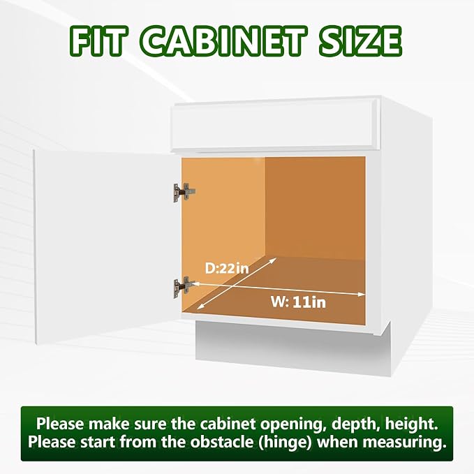 LOVMOR Pull Out Cabinet Organizer 10½"W x 21½"D, Kitchen Cabinet Pu...