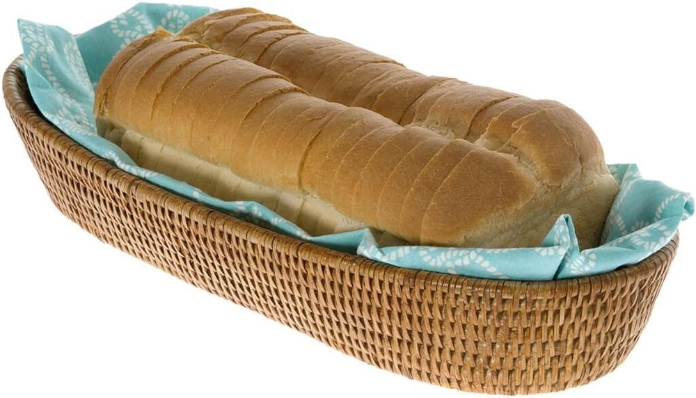 KOUBOO La Jolla Bread Basket, Woven Rattan Basket for Bread, Fruit, & Kit...