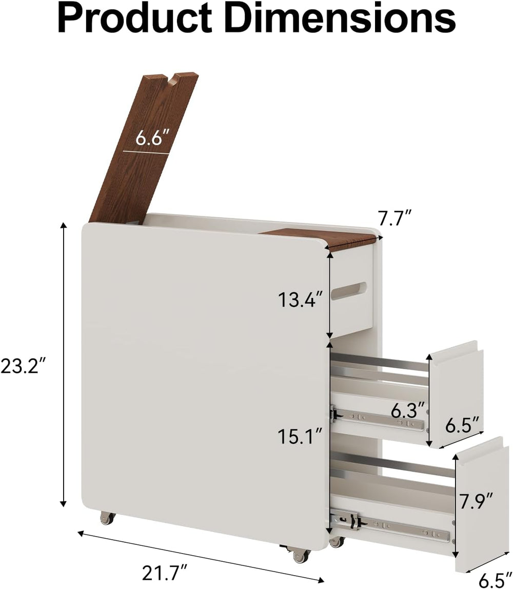 Solid Wood Bathroom Storage Cabinet with Drawers ,Flip-Top Storage, White