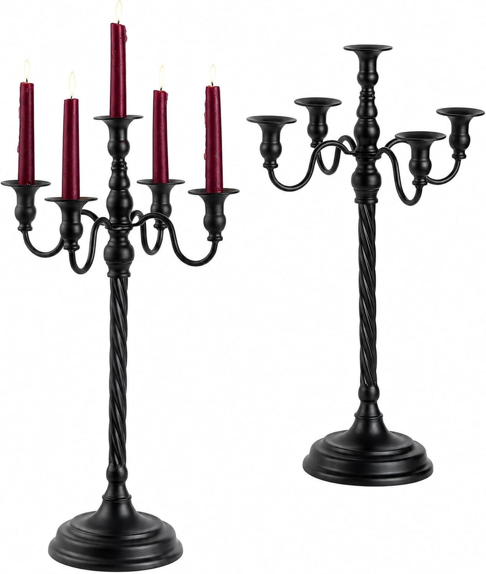 Romadedi Black Halloween Candle Holder: 2pcs 22-Inch Tall Candelabra