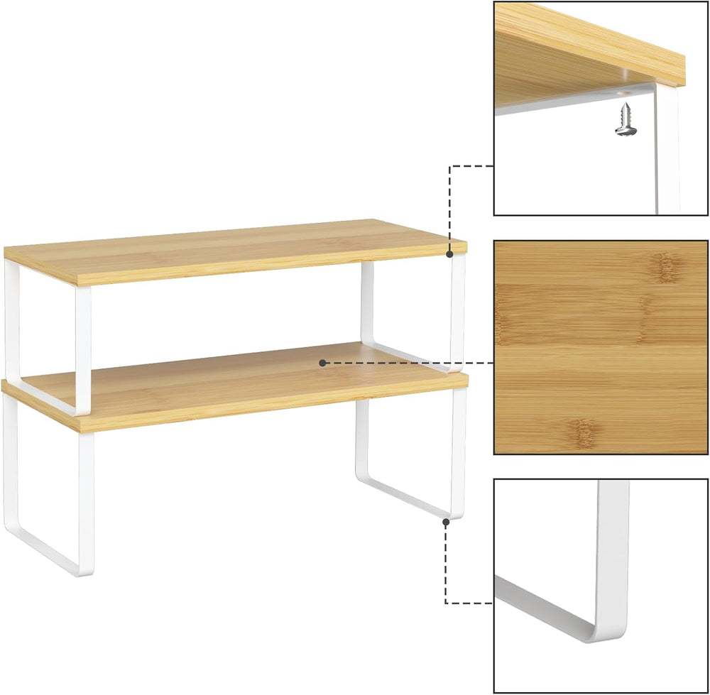 NEX Kitchen Cabinet and Counter Shelf Organizer, Stackable & Expandable, ...