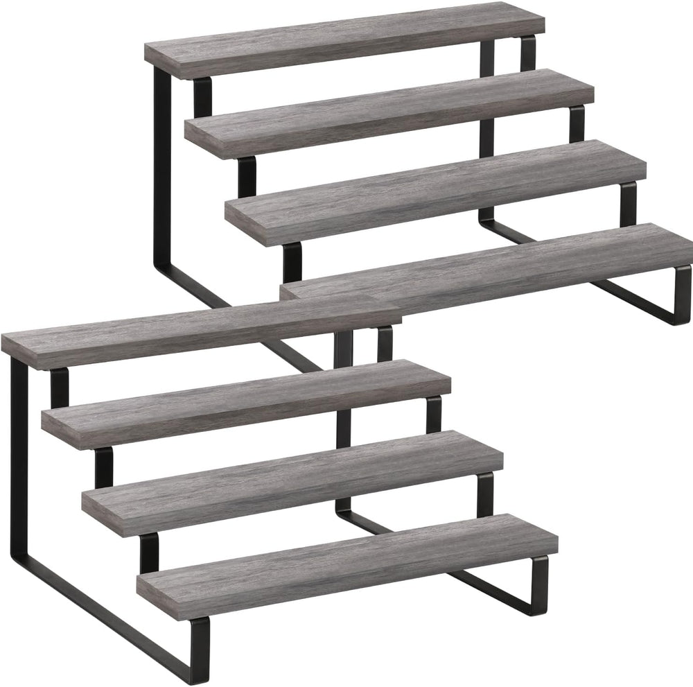 Wooden Display Riser Stand, Tiered Perfume and Cologne Organizer Stand, 4 Tie...