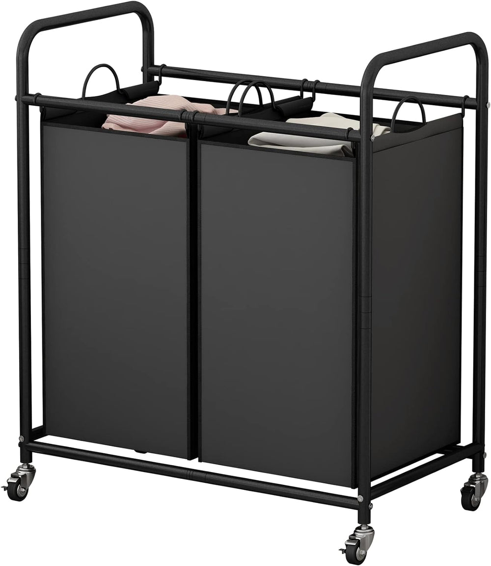 SUOERNUO Laundry Hamper with Lockable Wheels and 2 Removable Bags