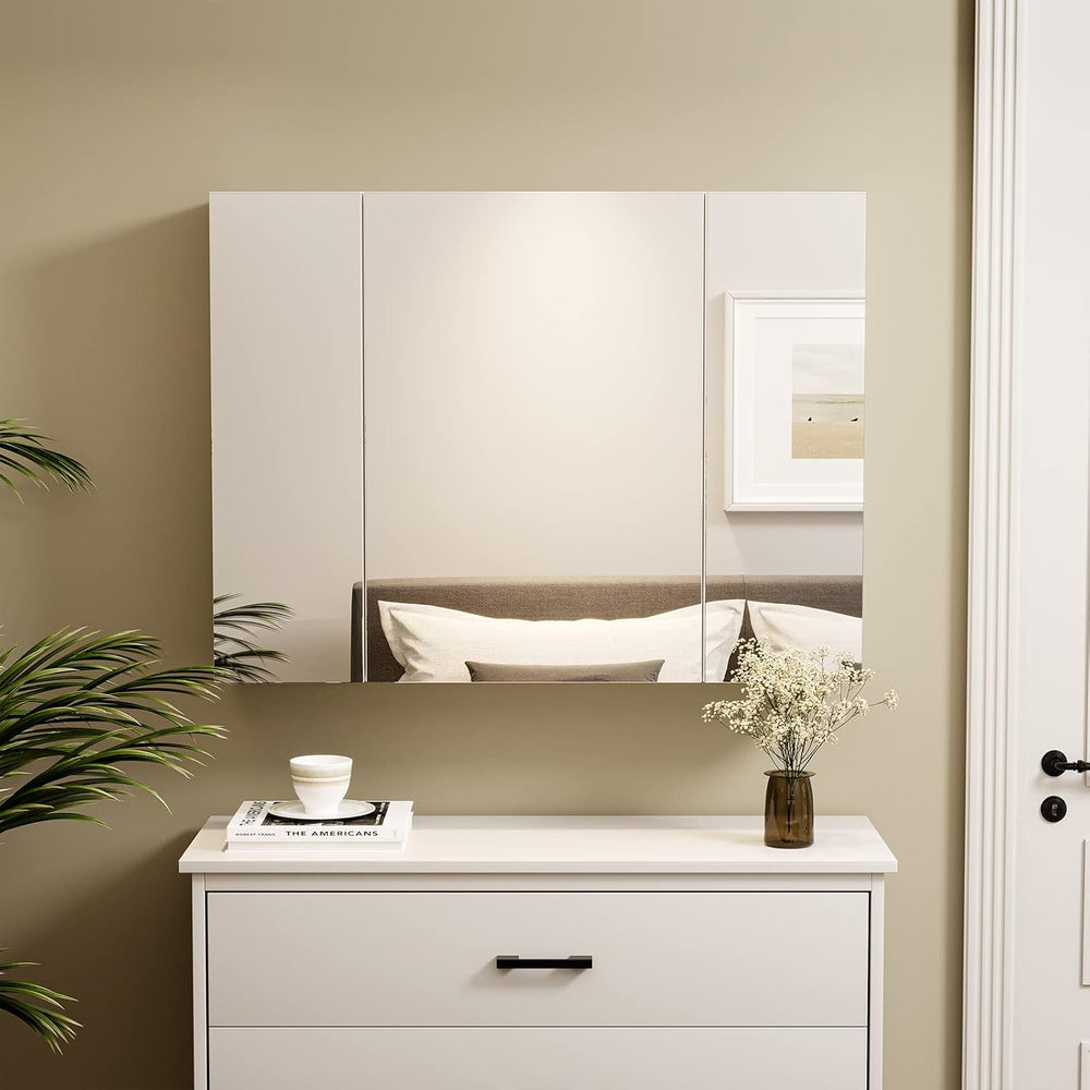 Medicine Cabinets Bathroom Mirror Cabinet with 3 Door 31.5x23.6 Inch Bathroom...