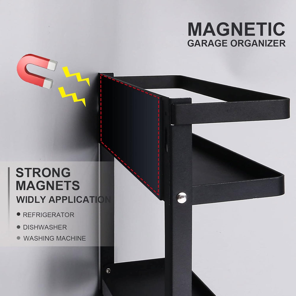 Magnetic Paper Towel Holder with Multi-Layer Storage Shelf, Stable Magnetic O...