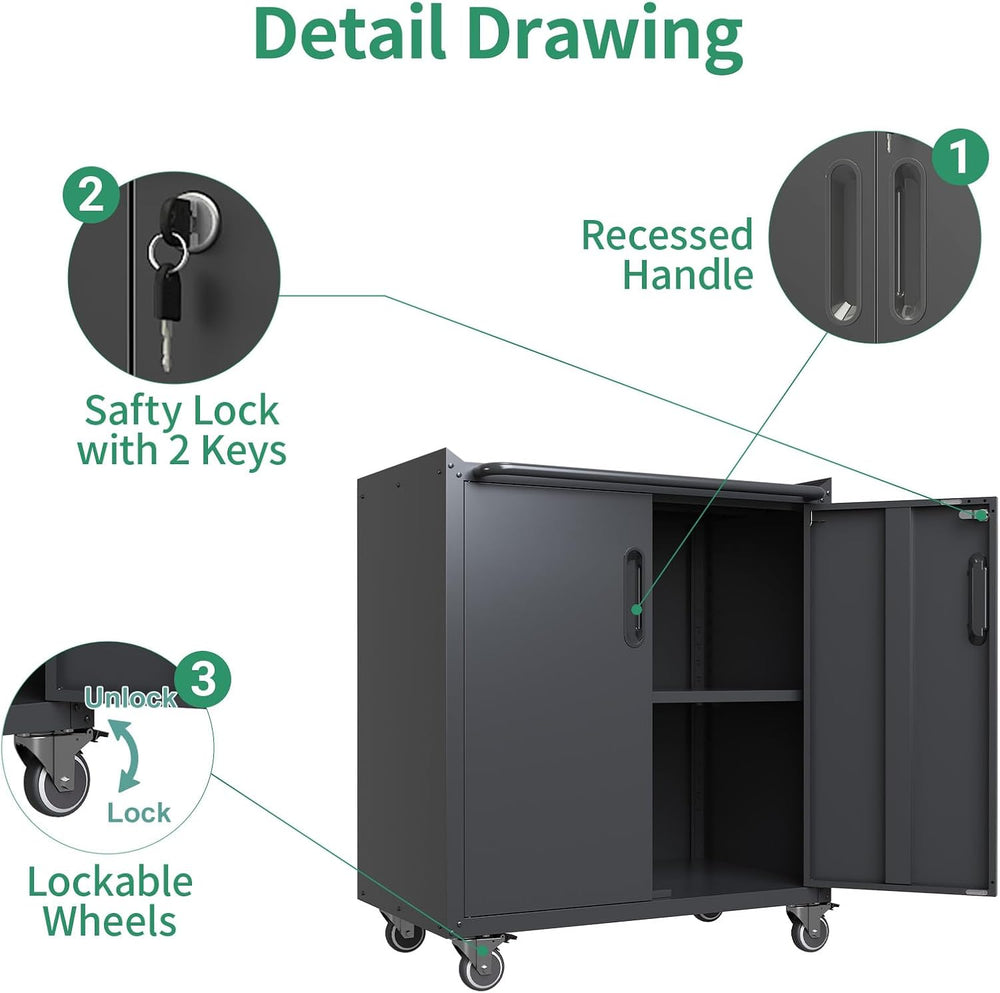10-Piece Heavy Duty Steel Garage Cabinet System | All-in-One Modular Garage C...