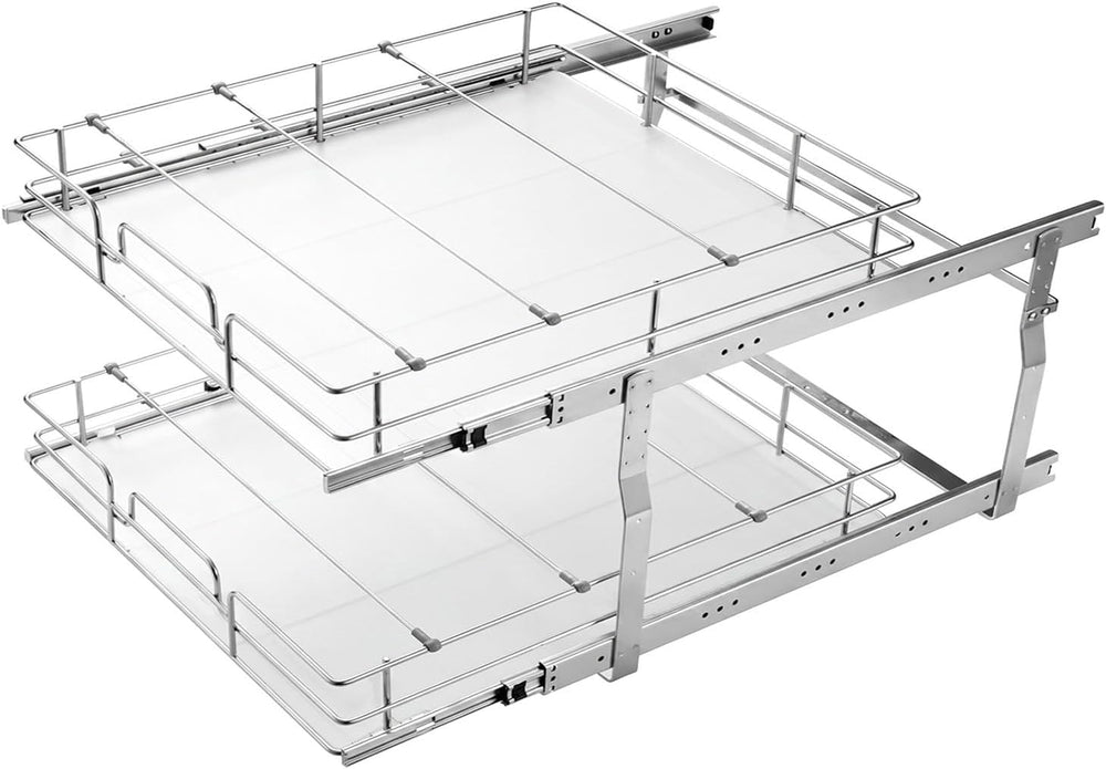 VEVOR 2 Tier Pull Out Cabinet Organizer 16.97"W x 21.22"D Slide Out...
