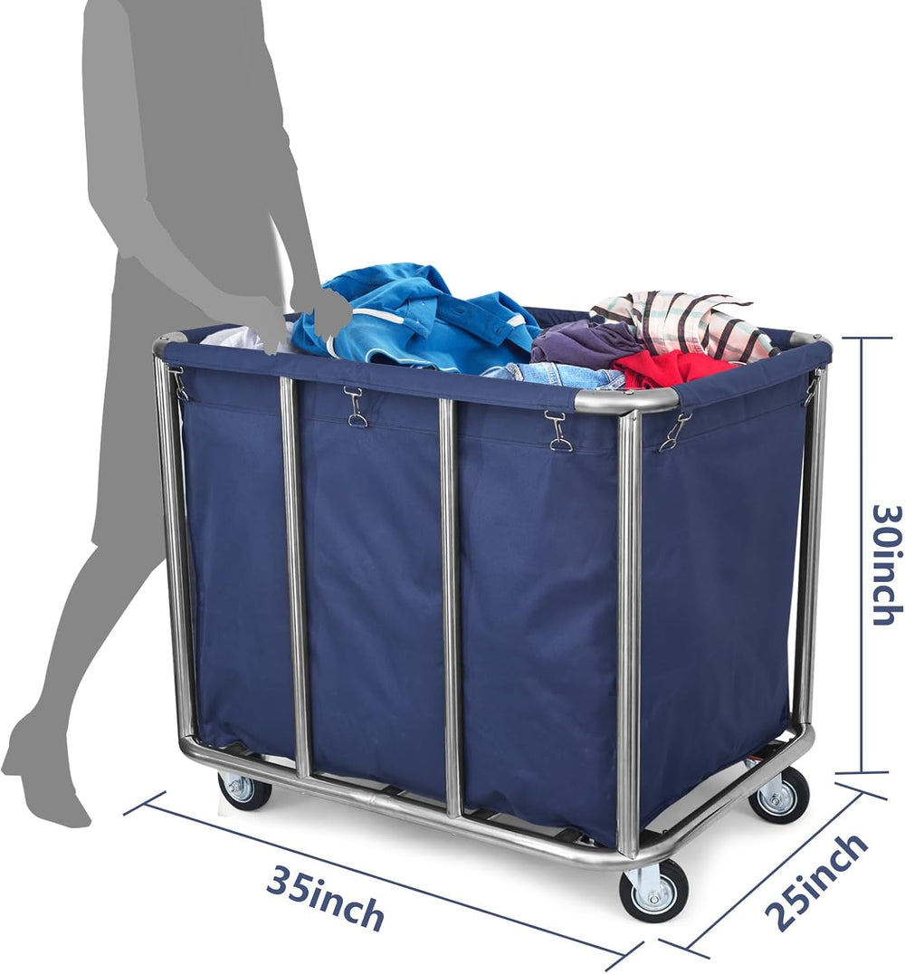 Commercial Laundry Cart with Wheels - Industrial Grade, Heavy Duty, Large Lau...