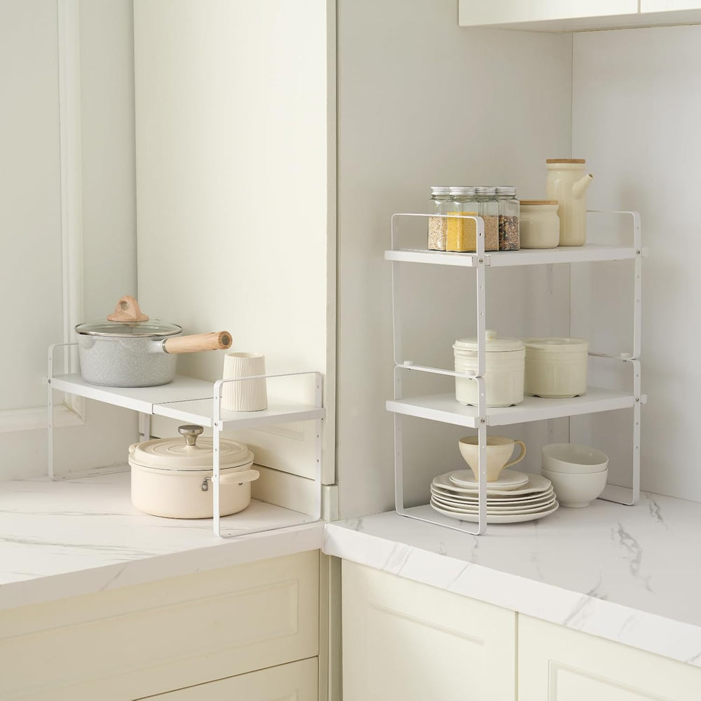 VEVOR Adjustable Kitchen Cabinet Shelf Organizer, 2 Tier Cabinet Shelf